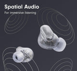 True Wireless Noise Cancelling Earbuds, Enhanced Apple & Android Compatibility, Built-in Microphone, Sweat Resistant Bluetooth Headphones, Spatial Audio