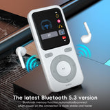 64GB MP3 Player with Bluetooth,Portable HiFi Lossless Sound Bluetooth MP3 Player with Speaker,Voice Recorder,Shuffle for Sport,Hiking,Running,Micro SD Card up to 128GB(Earbuds Included)
