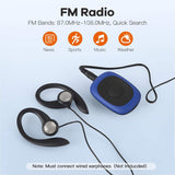 8GB Clip MP3 Player with FM Shuffle, Portable Music Player with Sweatproof Silicone Case for Sports